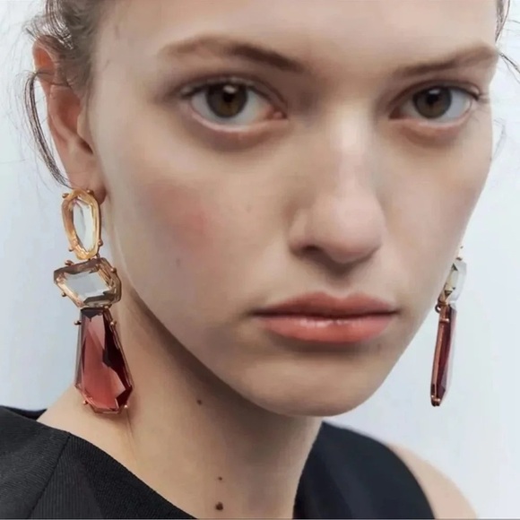 Colorful Resin Drop Earrings - Picture 1 of 8